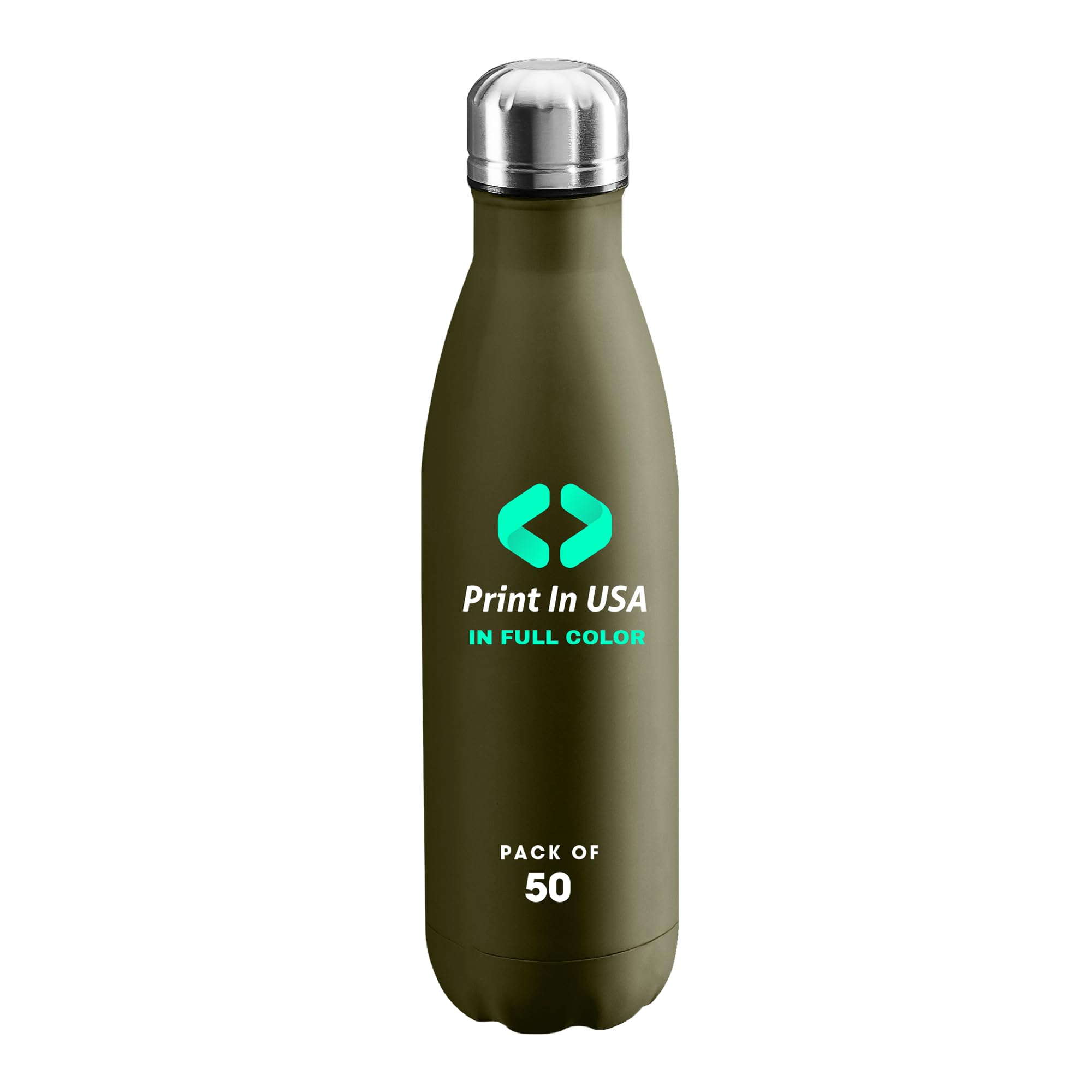 Personalized Custom Print in USA Water Bottles 10Pcs 17oz Stainless Steel Double Wall Insulated Leakproof Cups for Sports Outdoors With Colorful Text Logo