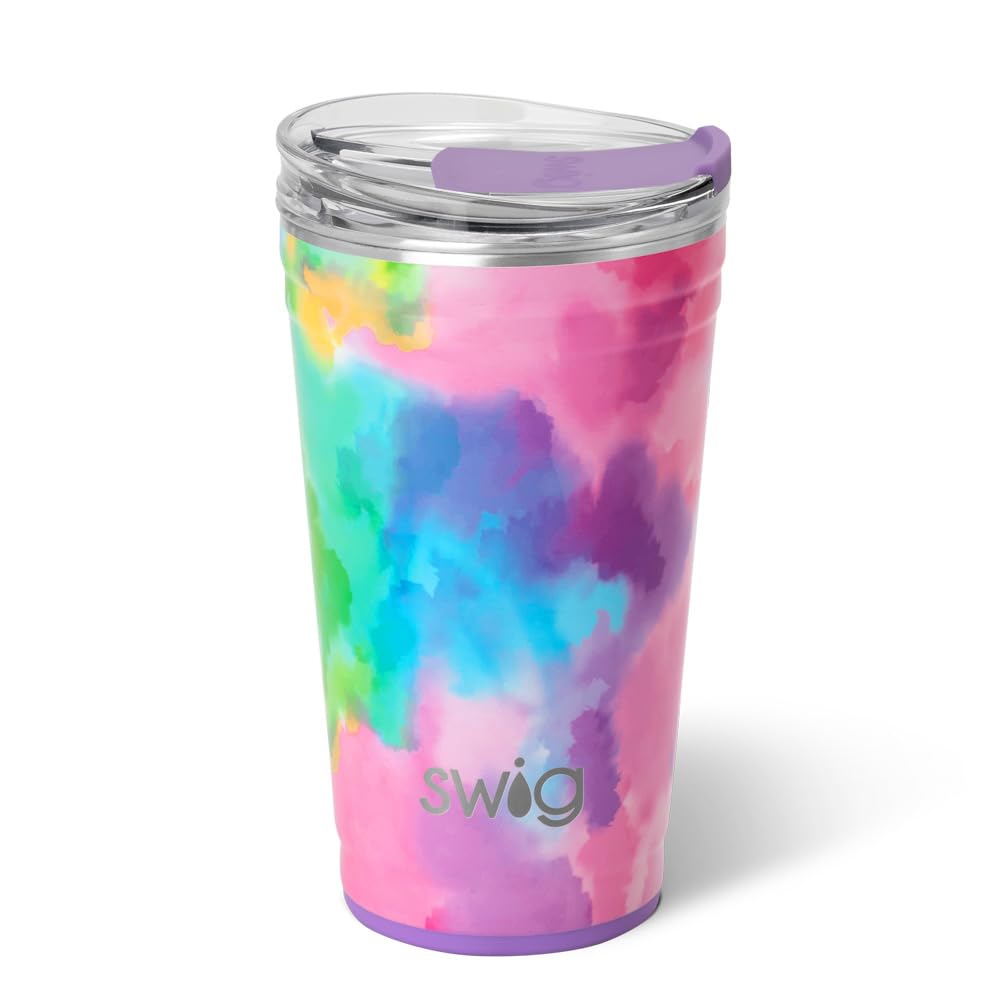 Swig Life 32oz Insulated Tumbler, Travel Coffee Tumbler with Lid, Cup Holder Friendly Travel Coffee Mug, Stainless Steel with Lid (Wanderlust)