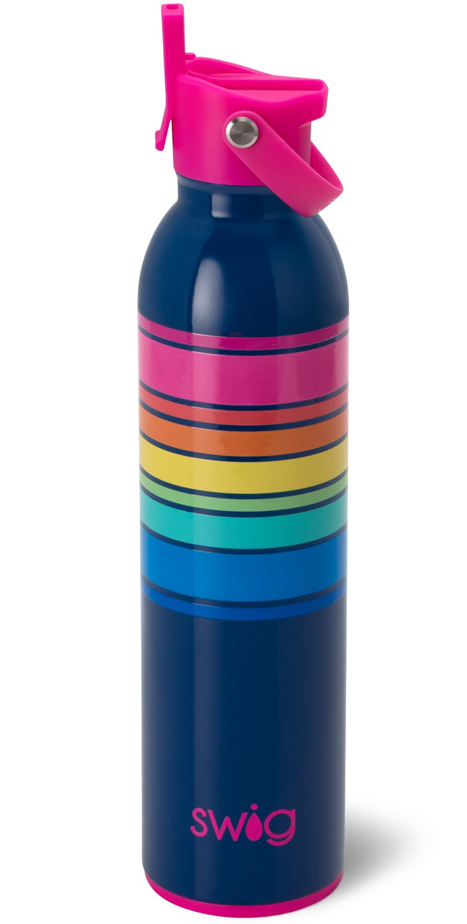 Swig Life 36oz Insulated Water Bottle, Travel Water Bottle with Straw and Lid, Cup Holder Friendly Water Bottles, Stainless Steel (Roller Rink)