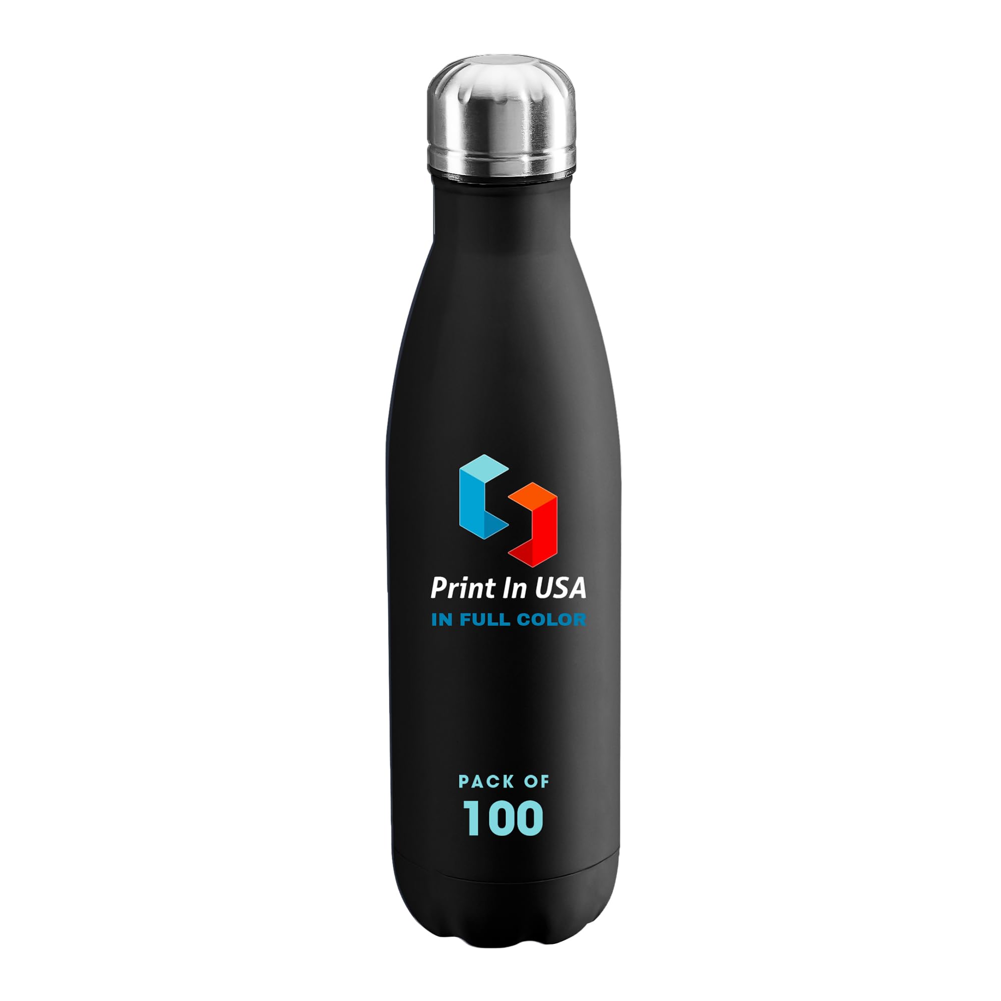 Personalized Custom Print in USA Water Bottles 10Pcs 17oz Stainless Steel Double Wall Insulated Leakproof Cups for Sports Outdoors With Colorful Text Logo