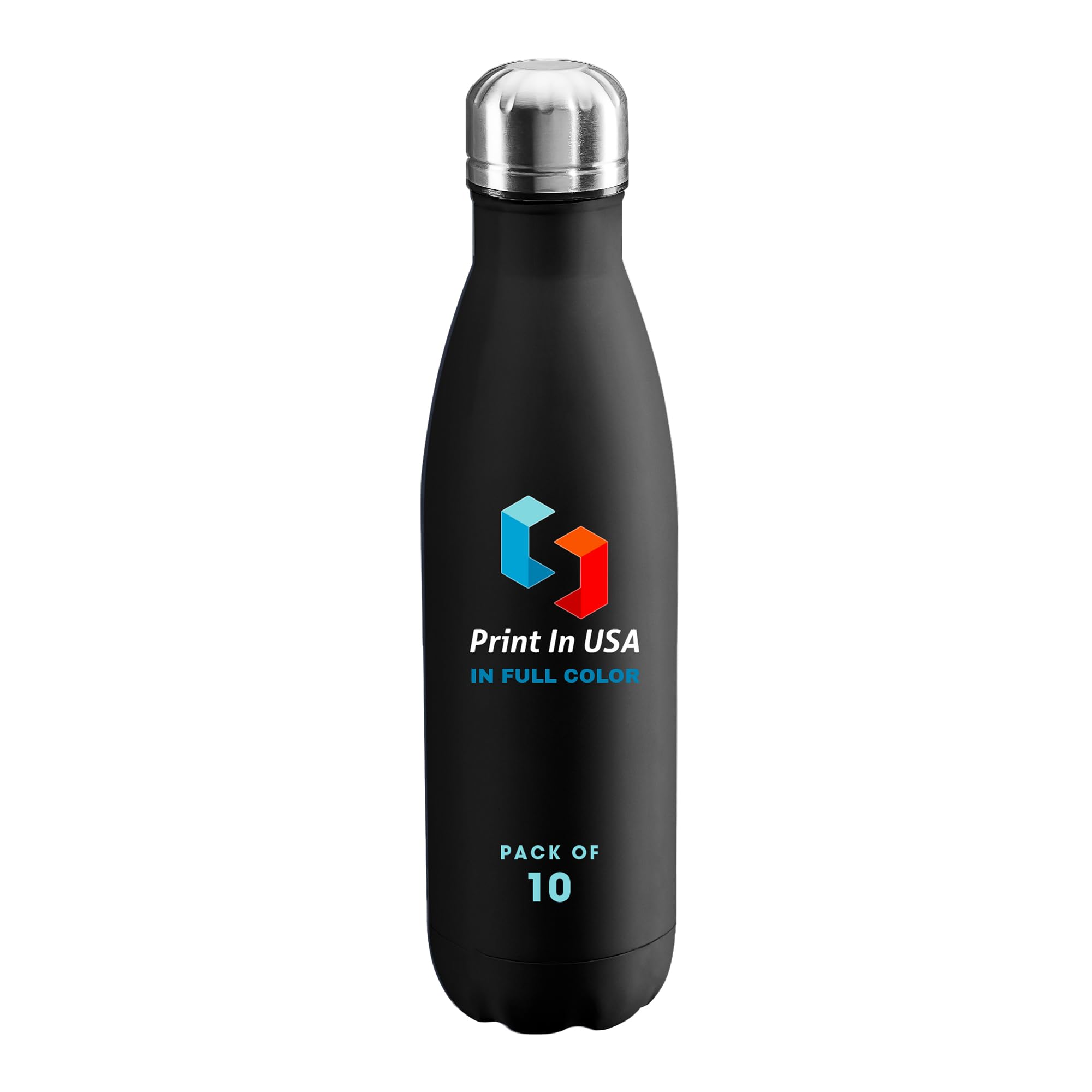 Personalized Custom Print in USA Water Bottles 25Pcs 17oz Stainless Steel Double Wall Insulated Leakproof Cups for Sports Outdoors With Colorful Text Logo
