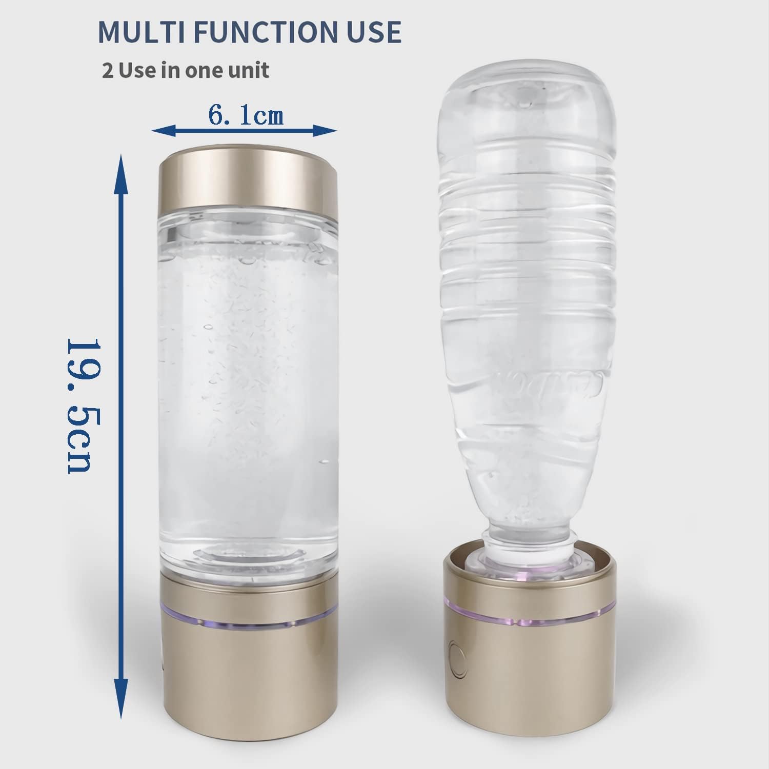 Hydrogenated Generator,Hydrogen Alkaline Water Generator Ionizer with SPE and PEM Technology,Portable Hydrogen Water Bottle,Up to 4500PPB,Rich Hydrogen Water Ions Generator