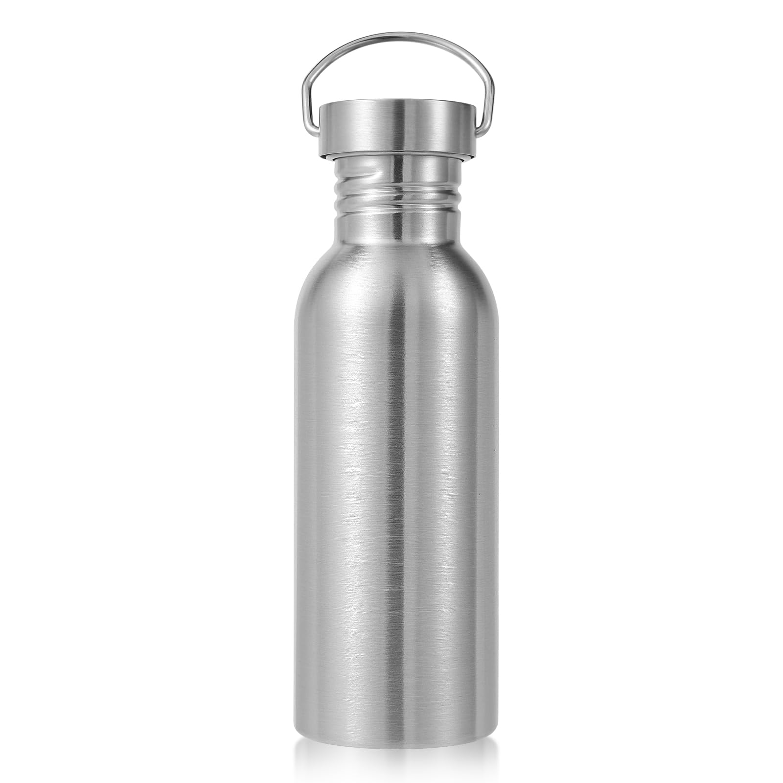 Volhoply 12oz Uninsulated Single Walled Water Bottle, Stainless Steel Reusable Water Bottles with Handle, BPA Free & Plastic Free 18/8 304 Metal Water Bottles for Camping, Hikers, Cyclists