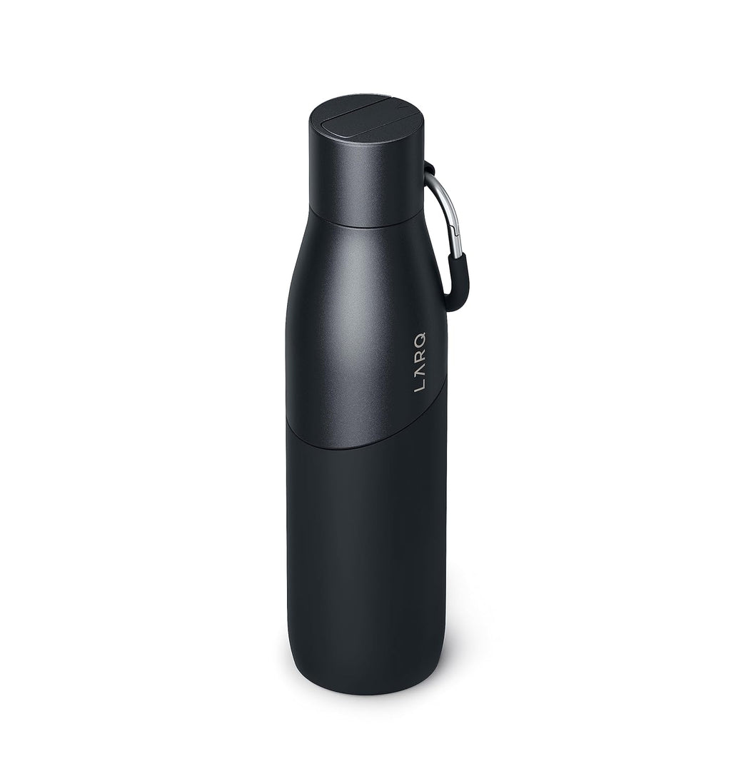 LARQ Bottle Movement Filtered - Lightweight Non-Insulated Stainless Steel Water Bottle BPA Free with Nano Zero Technology and Long-Lasting Filters, Black/Onyx, 32oz