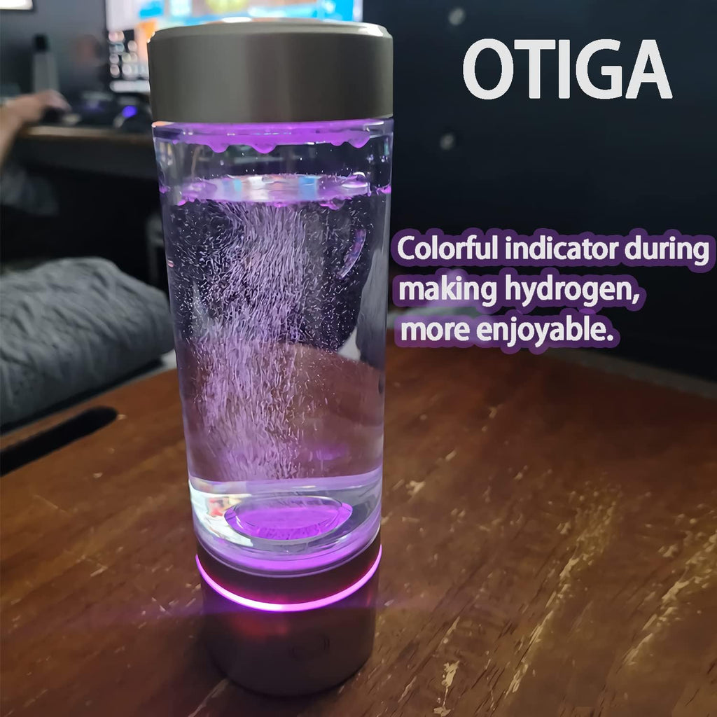 Hydrogenated Generator,Hydrogen Alkaline Water Generator Ionizer with SPE and PEM Technology,Portable Hydrogen Water Bottle,Up to 4500PPB,Rich Hydrogen Water Ions Generator