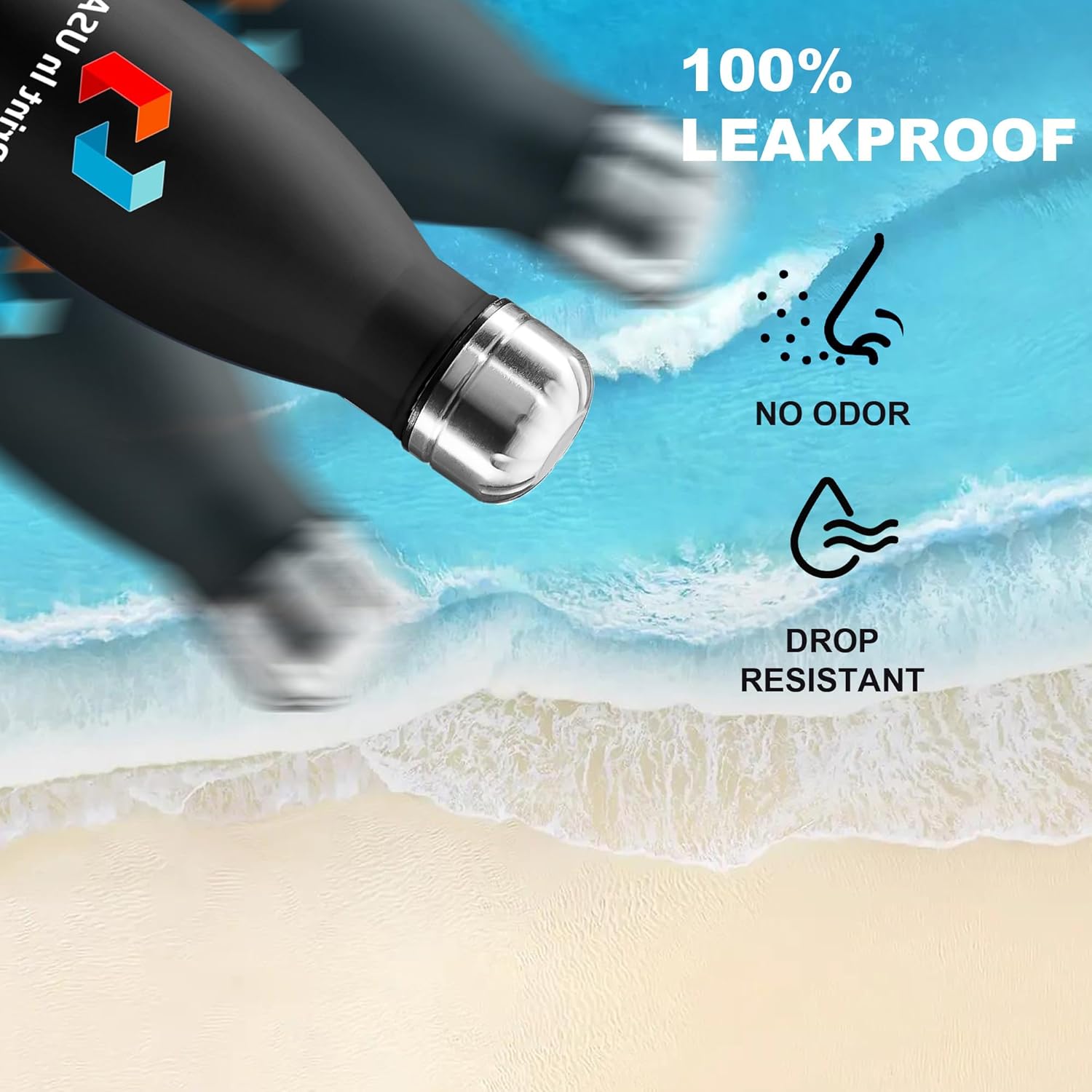 Personalized Custom Print in USA Water Bottles 10Pcs 17oz Stainless Steel Double Wall Insulated Leakproof Cups for Sports Outdoors With Colorful Text Logo