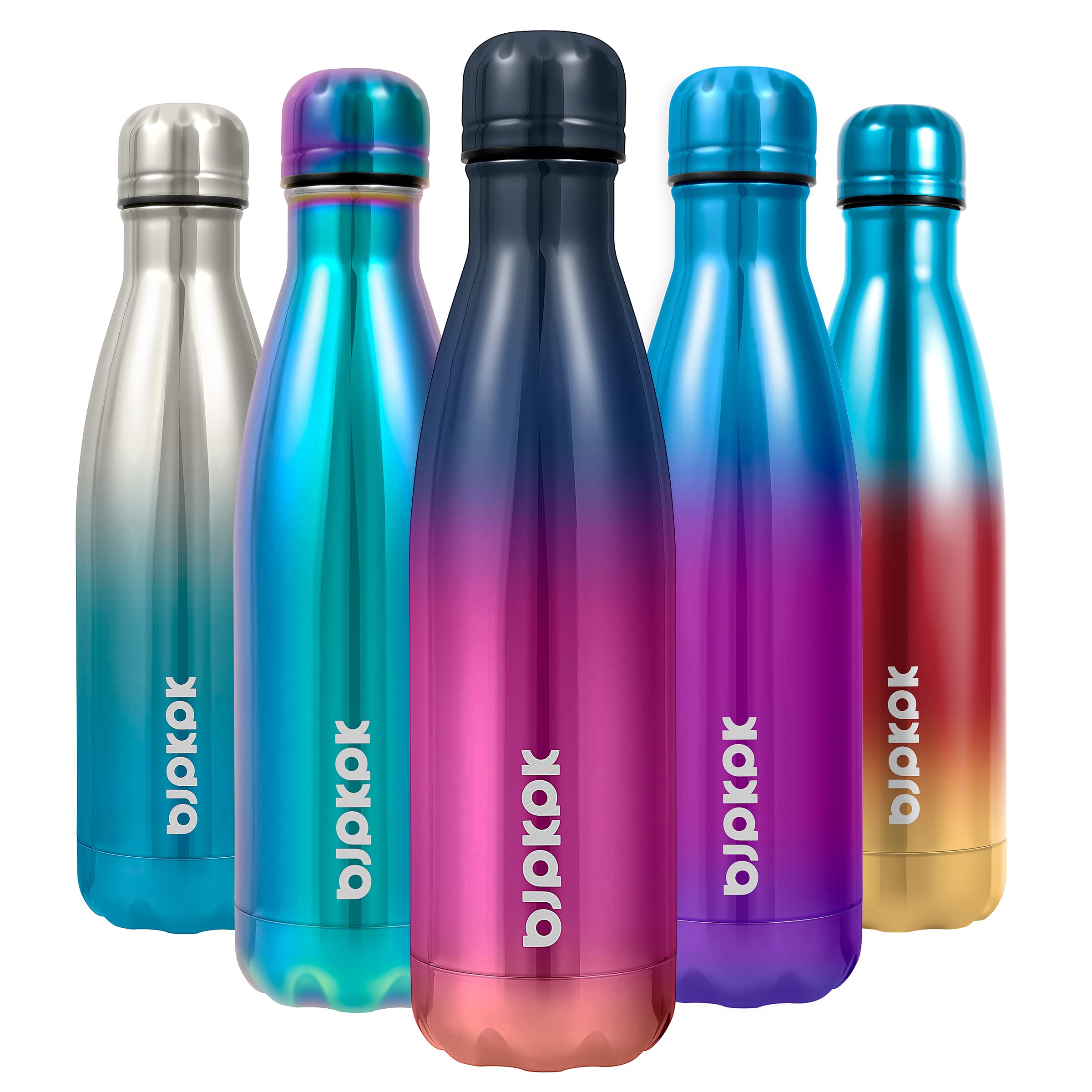 BJPKPK 17oz Insulated Water Bottles Stainless Steel Sports Water Bottles Keep Cold and Hot for Travel Dishwasher Safe,Sky