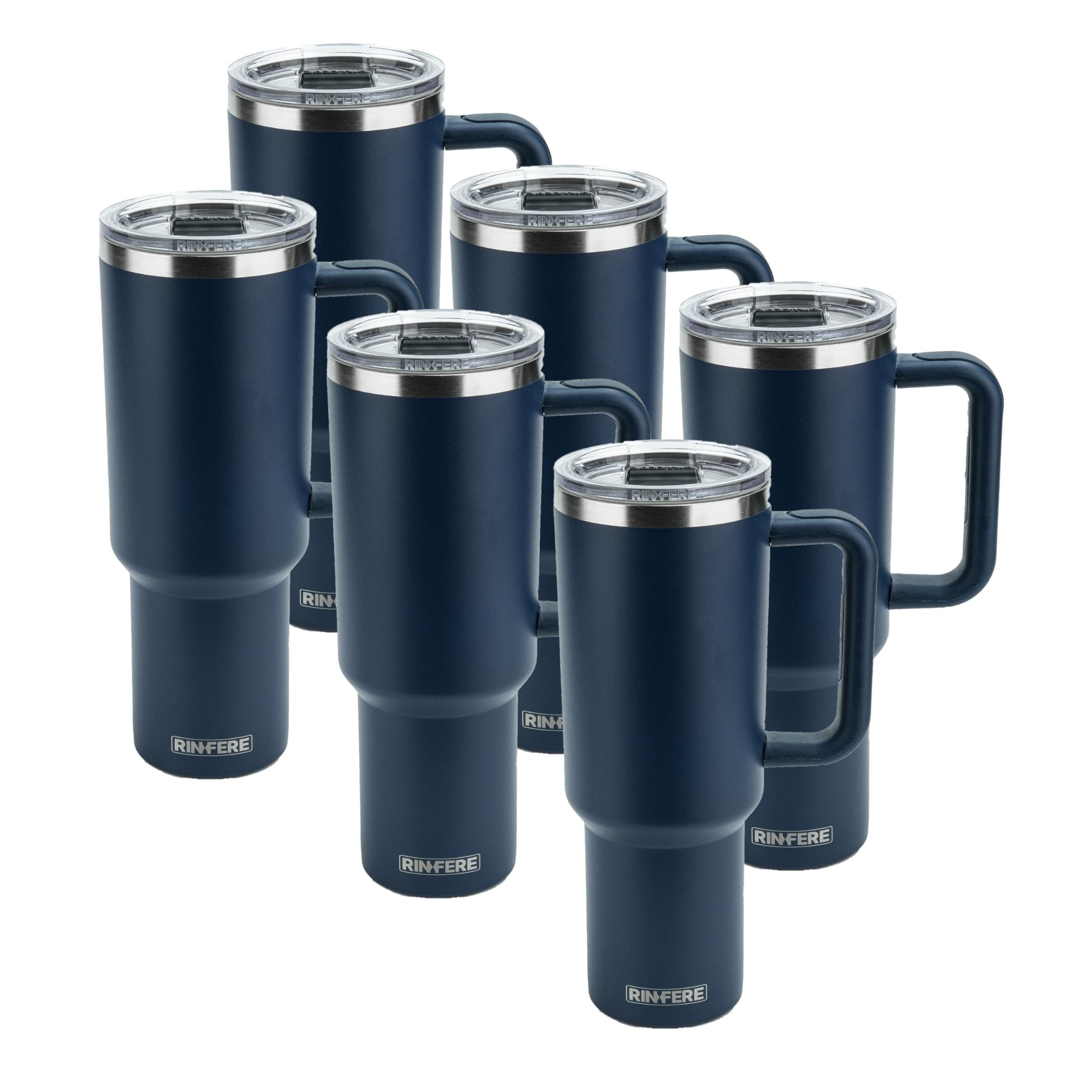 40 Oz Tumbler with Handle, Straw and Slide Lid - 100% Leak Proof, Cup Holder Compatible for Travel - Insulated Stainless Steel Cup (Sand, 4 Pack)